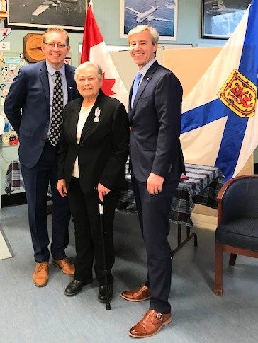 Karen Martin receiving the Queen's Platinum Jubilee Medal